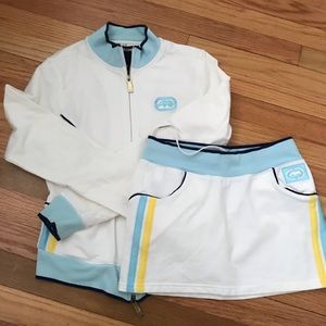 Ecko red zip down and skirt set